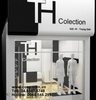 Thiết kế cửa hàng thời trang nam công sở TH Collection